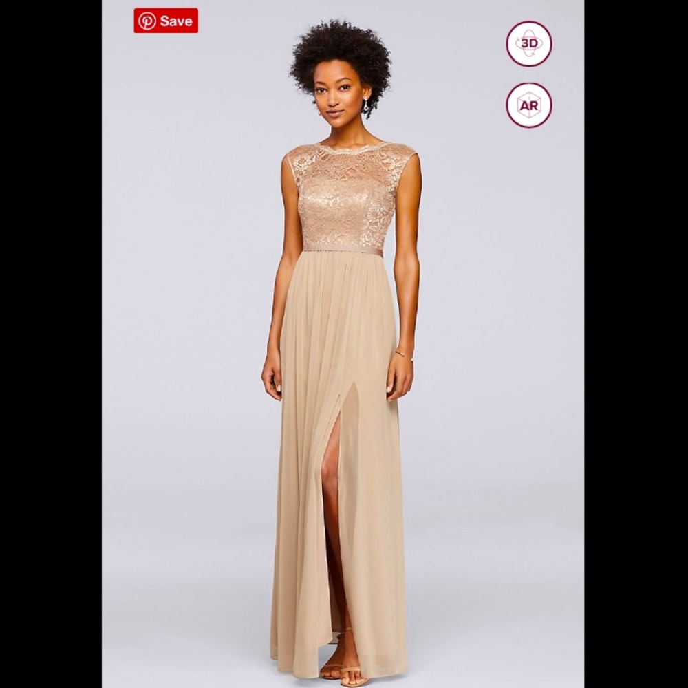 Gold David’s Bridal Bridemaid Formal Wedding Dress